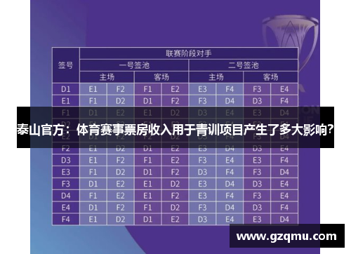 泰山官方：体育赛事票房收入用于青训项目产生了多大影响？